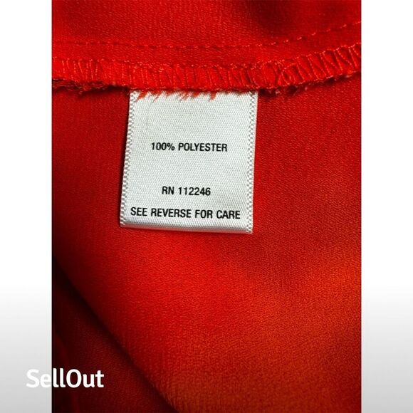 Sami & Jo Women's Orange Short Sleeve Blouse Size S Casual Spring Top - Picture 7 of 7